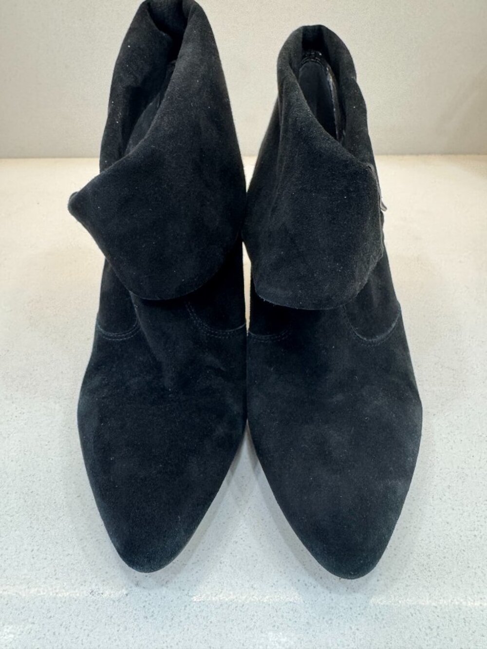 Via Spiga "Surri" Foldover Cuff Black Suede Boots sz 8